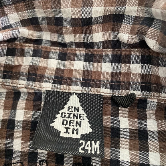 Engine Denim Expedition Leader Checked Button-Down Shirt Size 24 Months - Picture 6 of 9